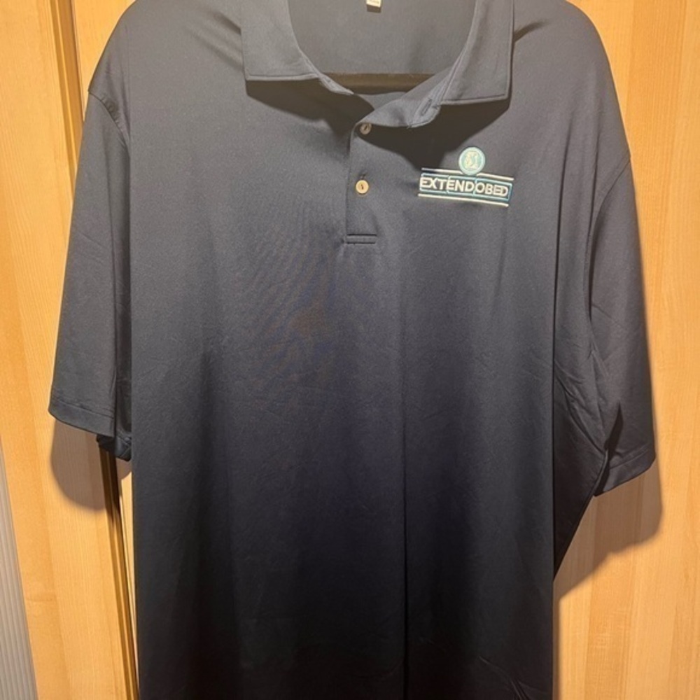 Men's Peter Millar Navy Polo Shirt Extendobed Company Size XXL